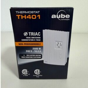 Aube TH401‎ Thermostat Electric Heat White Non-Programmable 2500W 240V TRIAC